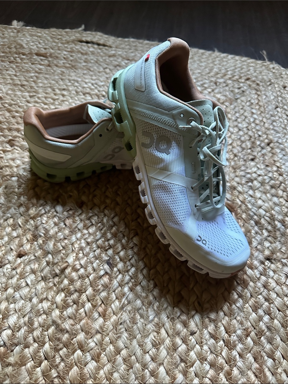 On Running Women’s Cloudswift Mint Green & Tan Athletic Sneakers
